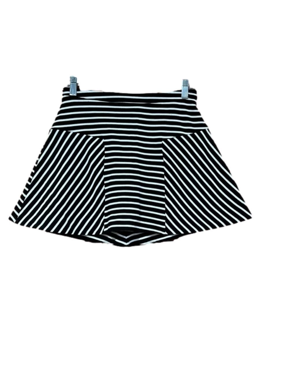 Candie's Black and White Striped Mini Skirt